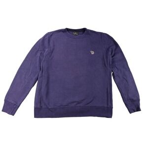 PS Paul Smith Zebra Sweatshirt L Purple Organic Cotton Pullover Crewneck Logo